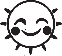 The sun shape  design with vibrant color palette