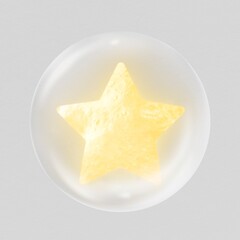 Fototapeta premium Glowing star in bubble, ranking, favorite icon graphic