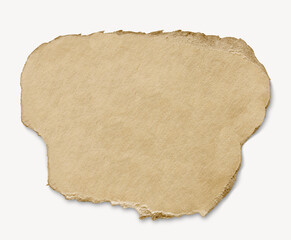 Kraft ripped paper cut out, note scrap with copy space