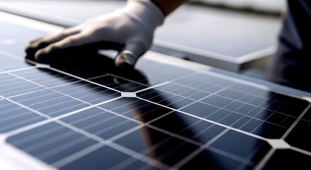 Fototapeta premium Close-Up of Solar Panel Surface for Renewable Energy Technology