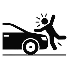 Icon of a person being hit by a car © Siraj