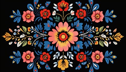 Imitation Of Ukrainian Traditional Tribal Ornament Embroidery - A Beautiful Ukrainian Pattern Showcasing Cultural Heritage And Intricate Designs.