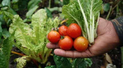Handful of fresh garden produce
