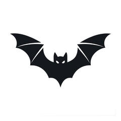 Fototapeta premium Silhouetted bat in flight, simple graphic design.