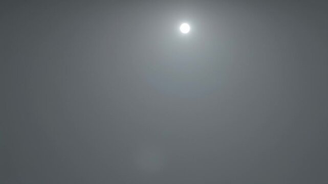 Misty Gray Field With Floating Sphere Solitude