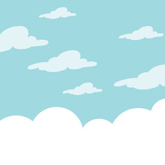 Cartoon Clouds Vector Illustration &ndash; Cute and Fluffy Sky Elements