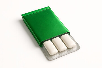 green pencil on white background