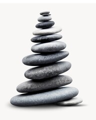 Zen stones, mental health isolated image