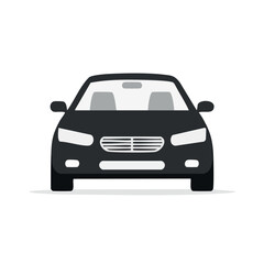 Fototapeta premium Black vector illustration of a classic sports car isolated on a white background