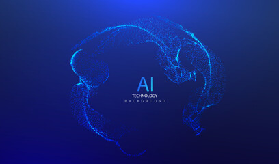 Ai particles vector in round circle style. 