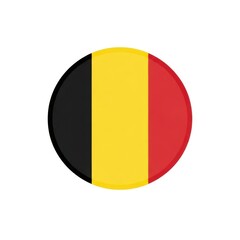 Fototapeta premium Circular belgian flag isolated on white background