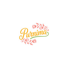 create a handwritten typography  of graphic T-shirt design text "purnima

