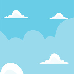 Cartoon Clouds Vector Illustration – Cute and Fluffy Sky Elements