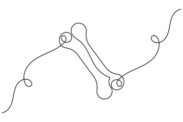 Dog bone minimalist continuous line artwork