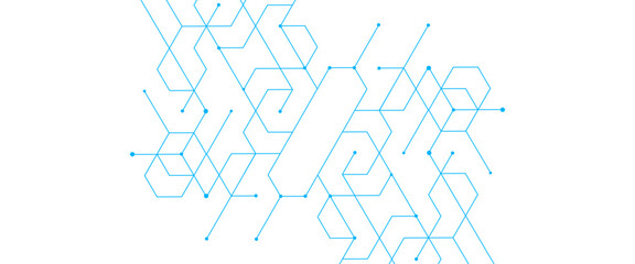 Vector abstract minimal geometrical futuristic tech geometric blue triangles lines and dots background