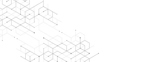 Vector abstract minimal geometrical futuristic tech geometric white triangles lines and dots background