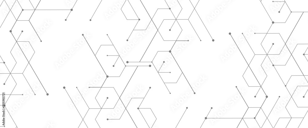 Wall mural vector abstract minimal geometrical futuristic tech geometric white triangles lines and dots backgro