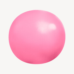 3D pink ball, round shape collage element