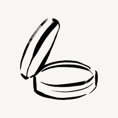 Powder makeup collage element, drawing illustration