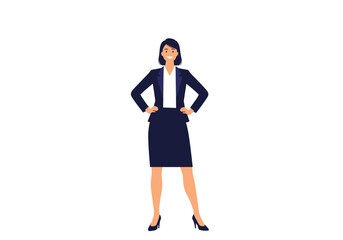 Fototapeta premium Confident Business Woman Standing With Hands On Hips.