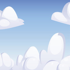 Cartoon Clouds Vector Illustration &ndash; Cute and Fluffy Sky Elements