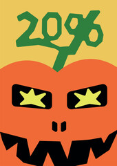 Halloween poster with pumpkin jack o&rsquo;lantern