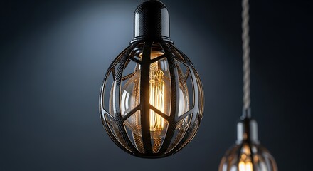 Vintage Edison Bulb Cage Pendant Light Fixture.