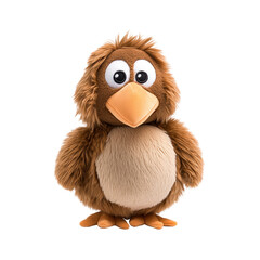 Fototapeta premium Cute and Cuddly Cartoon Bird Character with Fluffy Brown Feathers