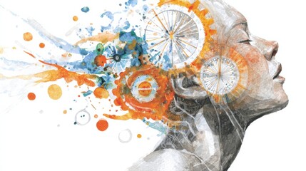 Futuristic visualization of intentions in artificial intelligence.