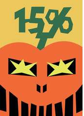 Halloween poster with pumpkin jack o&rsquo;lantern