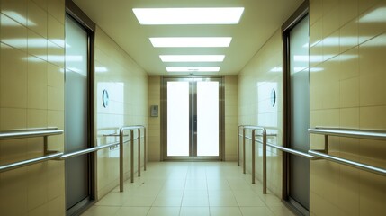 Modern accessible public restroom designed for people with disabilities.