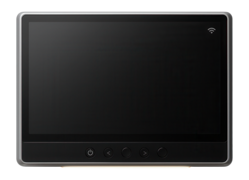 Compact wall-mounted TV with integrated Wi-Fi and bottom-facing control buttons