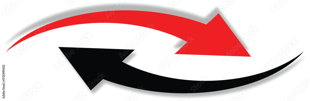 Wall mural arrow flat style icon on transparent background. curve arrow icon. arrow icon for your web site