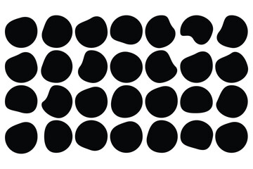 Blob shapes colorful and black collection vector design elements isolated. Random blob circles icon set. Isolated on a white background