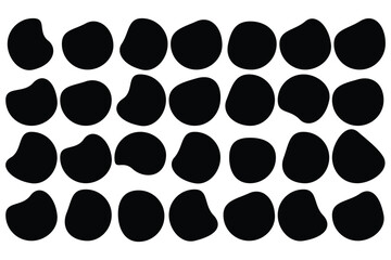 Blob shapes colorful and black collection vector design elements isolated. Random blob circles icon set. Isolated on a white background