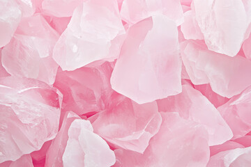 Fototapeta premium Rose quartz crystal texture with soft pastel pink hues and translucent details for healing and wellness themes
