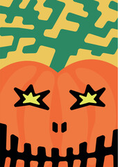 Halloween poster with pumpkin jack o&rsquo;lantern