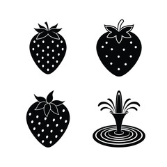 Black and white strawberries and water fountain art