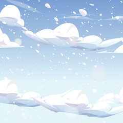 Cartoon Clouds Vector Illustration &ndash; Cute and Fluffy Sky Elements