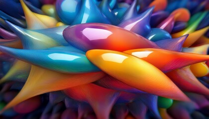 Abstract Multi Colored And Blurred Blobs Create A Sense Of Depth And Visual Interest