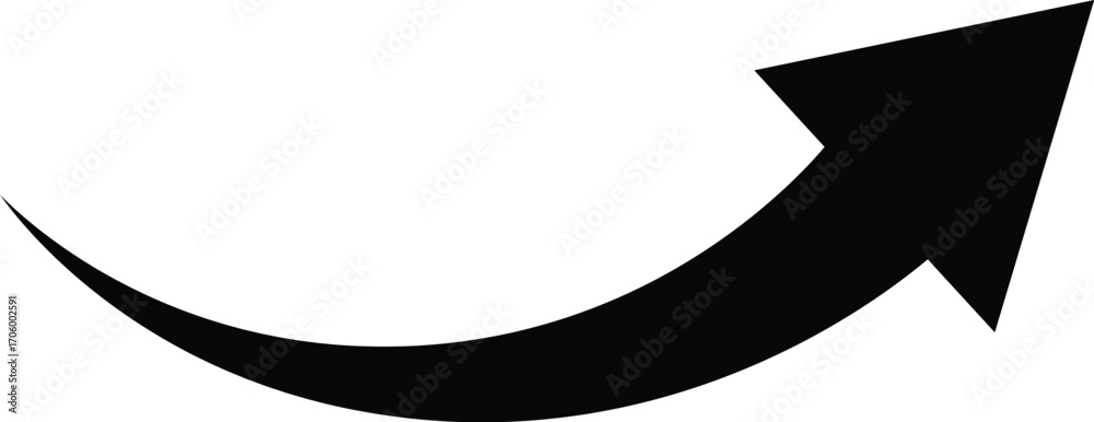 Wall mural curve arrow icon. arrow flat style icon on transparent background. arrow icon for your web site desi
