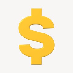 US dollar sign clipart, money currency exchange in 3D