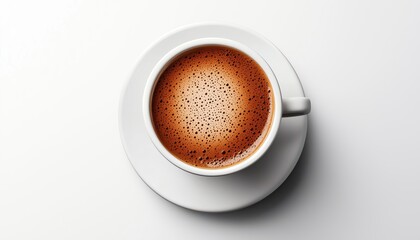 Foamy White Coffee For Breakfast Or Coffee Break: Enjoy A Delicious Cup Of Coffee With Frothy Foam On Top. Perfect Anytime!