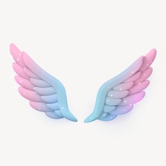 Obraz premium Wings clipart, 3d holographic graphic