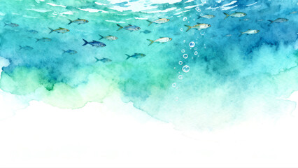 Cyan Abstract Background with Spheres