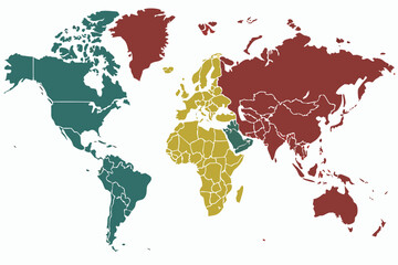 world map with red and white dots