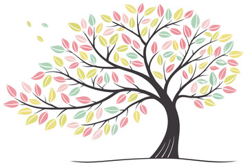 Fototapeta premium abstract tree with colorful leaves