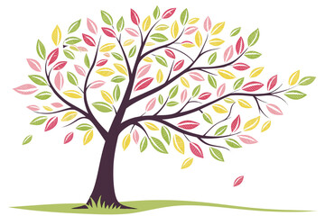 Fototapeta premium abstract tree with colorful leaves