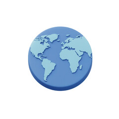 3d rendered earth globe icon isolated on transparent background
