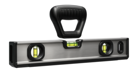 Adjustable magnetic level with a detachable handle, for scaffolders.